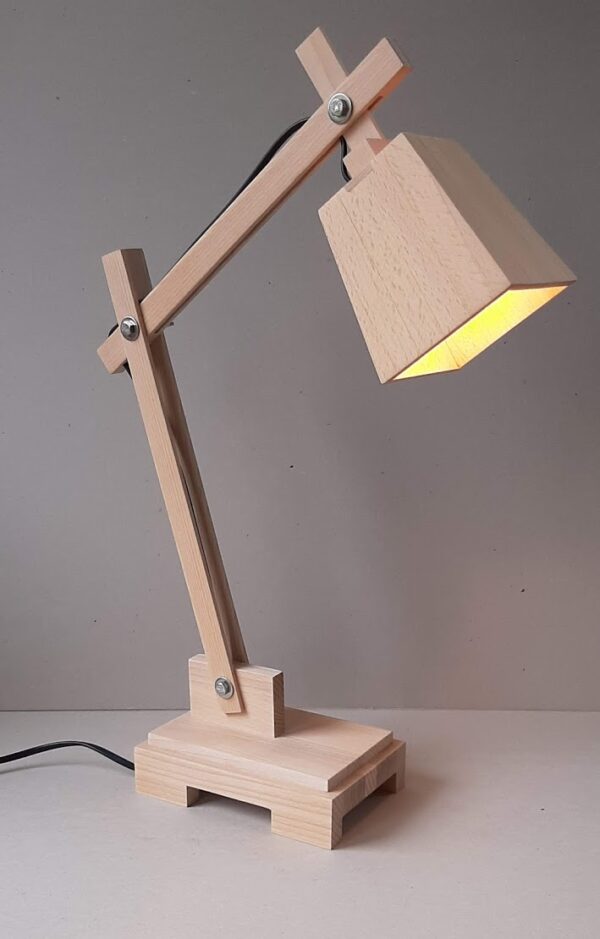 Design tafellamp (beukenhout)