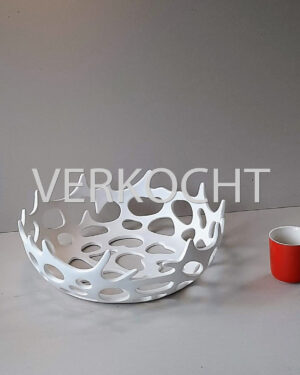 Houten (fruit) schaal (wit)